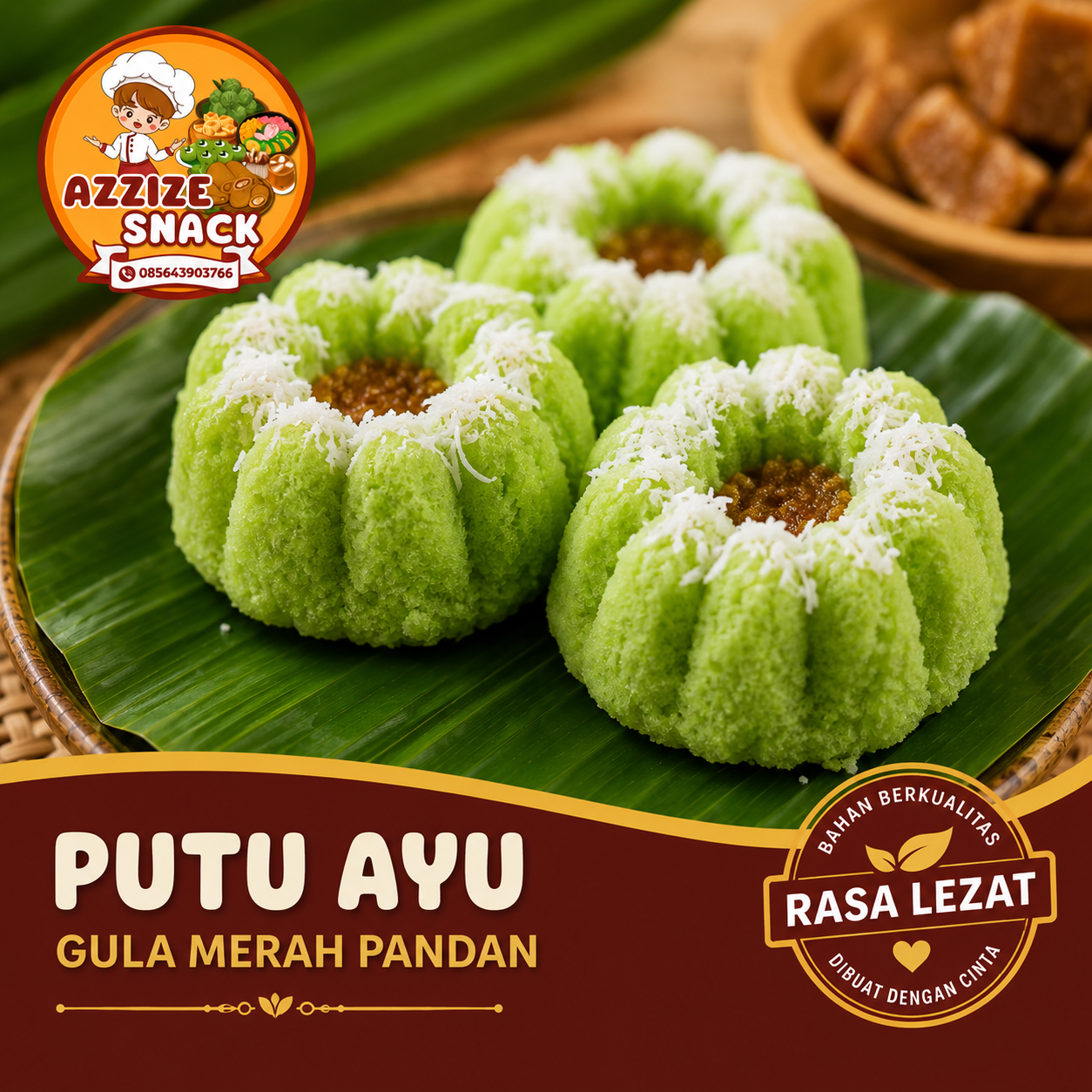 Putu Ayu Gula Merah Pandan